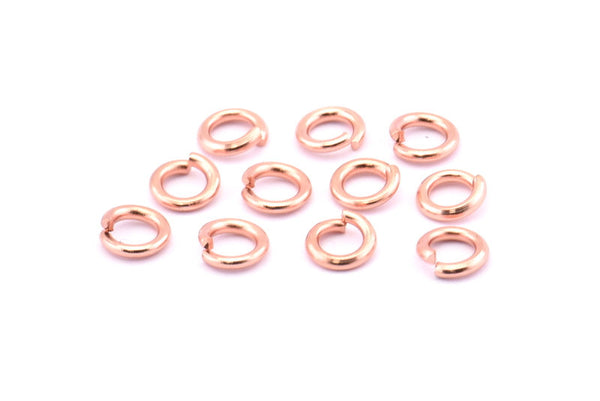 6mm Jump Ring, 100 Rose Gold Tone Brass Jump Rings (6x1.20mm) A1002