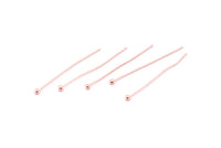 Rose Gold Pin, 100 Rose Gold Tone Brass Ball Head Pins (35x2x0.6mm) A1066