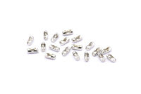 Ball Chain Connector, 100 Silver Tone Brass Ball Chain Connector Clasps For 1.2mm To 1.5mm Ball Chain, Findings (6x2mm) A1084