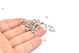 Silver Cord End, 100 Silver Tone Brass Cord End Clasps With 1 Loop, Findings (5x2mm) A1073