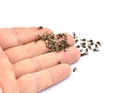 Cord End Clasp, 100 Antique Brass Cord End Clasps With 1 Loop, Findings (5x2mm) A1074