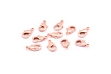 Rose Gold Parrot, 24 Rose Gold Tone Brass Lobster Claw Clasps (12x6mm) A1094
