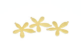 Brass Leaf Pendant, 12 Raw Brass Leaf Pendants With 2 Loops (28x23x0.80mm) D0581