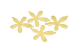 Brass Leaf Pendant, 12 Raw Brass Leaf Pendants With 2 Loops (28x23x0.80mm) D0581