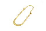 Brass Earring Wires, 10 Raw Brass Earring Studs, Wire Hoops  (40x13mm) D0576