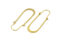Brass Earring Wires, 10 Raw Brass Earring Studs, Wire Hoops  (40x13mm) D0576
