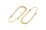 Brass Earring Wires, 10 Raw Brass Earring Studs, Wire Hoops  (40x13mm) D0576