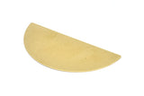 Half Moon Blank, 4 Raw Brass Half Moon Stamping Blanks (70x34x0.60mm) D0594
