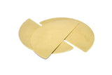 Half Moon Blank, 4 Raw Brass Half Moon Stamping Blanks (70x34x0.60mm) D0594
