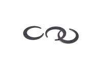 Black Moon Charms, 4 Oxidized Black Brass Crescent Moon Charms With 2 Holes, Pendants, Earrings, Findings (27x26x5x1mm) D0610 S882
