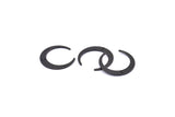 Black Moon Charms, 4 Oxidized Black Brass Crescent Moon Charms With 2 Holes, Pendants, Earrings, Findings (27x26x5x1mm) D0610 S882