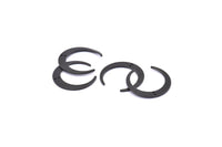 Black Moon Charms, 4 Oxidized Black Brass Crescent Moon Charms With 2 Holes, Pendants, Earrings, Findings (27x26x5x1mm) D0610 S882