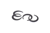 Black Moon Charms, 4 Oxidized Black Brass Crescent Moon Charms With 2 Holes, Pendants, Earrings, Findings (27x26x5x1mm) D0610 S882