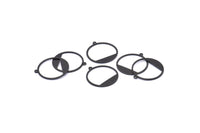 Black Round Charm, 12 Oxidized Black Brass Round Charms With 1 Loop, Pendants, Earrings, Findings (22x0.7mm) BS 2191 S883