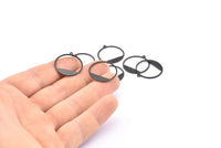 Black Round Charm, 12 Oxidized Black Brass Round Charms With 1 Loop, Pendants, Earrings, Findings (22x0.7mm) BS 2191 S883