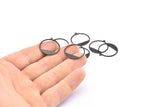 Black Round Charm, 12 Oxidized Black Brass Round Charms With 1 Loop, Pendants, Earrings, Findings (22x0.7mm) BS 2191 S883
