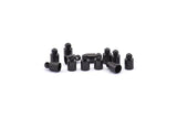 Black Leather Clasp, 24 Oxidized Black Brass Barrel End With Loop - 5x9mm Leather Cord Ends Bs-1646 S878