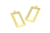 Brass Rectangle Charm, 12 Raw Brass Rectangle Charms with 1 Loop, Pendants, Earrings (33x14x0.80mm) B0321