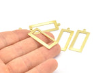 Brass Rectangle Charm, 12 Raw Brass Rectangle Charms with 1 Loop, Pendants, Earrings (33x14x0.80mm) B0321