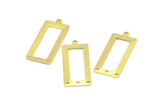 Brass Rectangle Charm, 12 Raw Brass Rectangle Charms with 1 Loop And 3 Holes, Pendants, Earrings (33x14x0.80mm) B0323