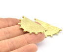 Semi Circle Pendant, 2 Raw Brass Hammered Semi Circle Blanks With 2 Loops (41x22x1mm) V141