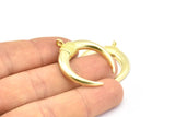 Brass Moon Charm, 2 Raw Brass Textured Horn Charms With 1 Loop, Pendants, Jewelry Findings (33x28x3mm) V140