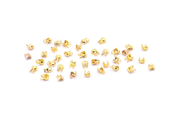 Gold Chain Connector, 250 Gold Tone Brass Ball Chain Connector Clasps (1.2mm) A1098