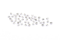 Silver Chain Connector, 250 Silver Tone Brass Ball Chain Connector Clasps (1mm-1.2mm) A1097