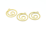 Brass Geometric Charm, 6 Raw Brass Hammered Geometric Charms With 1 Loop, Earrings, Pendants (24x25x1mm) V143