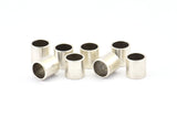 Silver Tube Bead, 10 Antique Silver Plated Brass Industrial Tube Beads (10x10x1mm) A0668 H0677