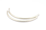 Choker Curved Tubes - 6 Antique Silver Plated Brass Curved Tubes (5x115mm) Bs 1639 BS 1675