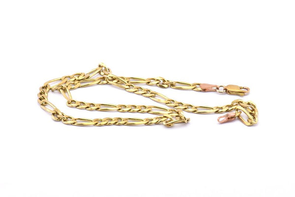 Brass Soldered Chain, Raw Brass Soldered Necklace Chain 18 Inches (5x14x5x7mm)  Z133
