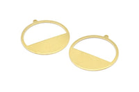 Brass Round Charms, 12 Raw Brass Round Charms With 1 Loop, Pendants, Earrings, Findings (26x0.80mm) D0595