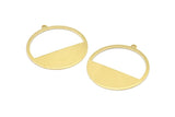 Brass Round Charms, 12 Raw Brass Round Charms With 1 Loop, Pendants, Earrings, Findings (26x0.80mm) D0595