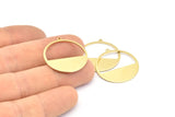 Brass Round Charms, 12 Raw Brass Round Charms With 1 Loop, Pendants, Earrings, Findings (26x0.80mm) D0595