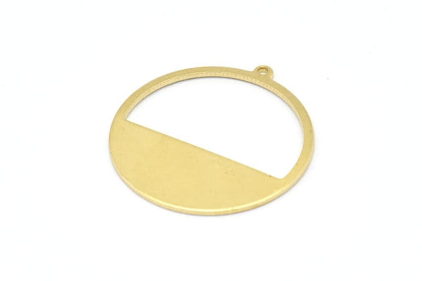 Brass Round Charms, 12 Raw Brass Round Charms With 1 Loop, Pendants, Earrings, Findings (26x0.80mm) D0595