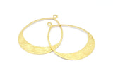 Brass Drop Charms, 6 Raw Brass Textured Drop Shaped Earrings With 1 Loop, Pendants (49x36x0.8mm) D0607