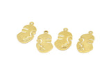 Brass Face Charms, 50 Raw Brass Face Charms With 1 Loop, Charms, Pendants (20x11x0.60mm) D0608