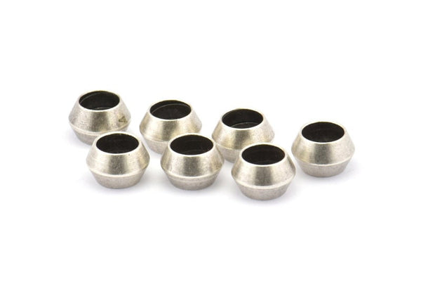 Silver Spacer Beads - 12 Antique Silver Plated Brass Spacer Beads (8.5x5.5mm) A0433 H0687