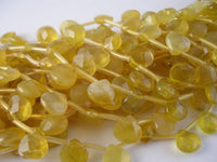Yellow Opal 10 Mm Faceted Briolette Tear Drop Gemstone Beads Full Strand T003