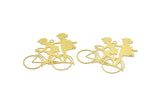 Brass Bike Charm, 10 Raw Brass Bike Charms With 1 Hole (32x35mm) D0660