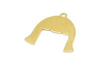 Brass Hair Charm, 24 Raw Brass Hair Charms With 1 Loop, Pendants, Earrings, Findings (24x0.60mm) D0648