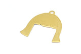 Brass Hair Charm, 24 Raw Brass Hair Charms With 1 Loop, Pendants, Earrings, Findings (24x0.60mm) D0648