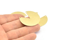 Brass Geometric Charm, 6 Raw Brass Stamping Blanks With 2 Holes, Pendants, Connectors (37x35x0.60mm) D0651