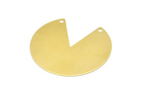 Brass Geometric Charm, 6 Raw Brass Stamping Blanks With 2 Holes, Pendants, Connectors (37x35x0.60mm) D0651
