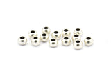 Spacer Ball Bead, 24 Antique Silver Plated Brass Spacer Ball Beads , Findings (5mm) Brs 0103 B0032 H0692