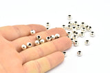 Spacer Ball Bead, 24 Antique Silver Plated Brass Spacer Ball Beads , Findings (5mm) Brs 0103 B0032 H0692