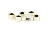 Silver Spacer Bead, 12 Antique Silver Plated Brass Industrial Tubes, Spacer Beads, Findings (7x4.5mm) Bs 1348 H0238