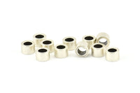 Silver Spacer Bead, 12 Antique Silver Plated Brass Industrial Tubes, Spacer Beads, Findings (7x4.5mm) Bs 1348 H0238
