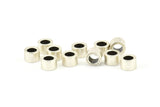 Silver Spacer Bead, 12 Antique Silver Plated Brass Industrial Tubes, Spacer Beads, Findings (7x4.5mm) Bs 1348 H0238